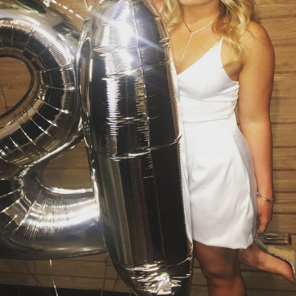 White Silk Lux LA Mini Dress